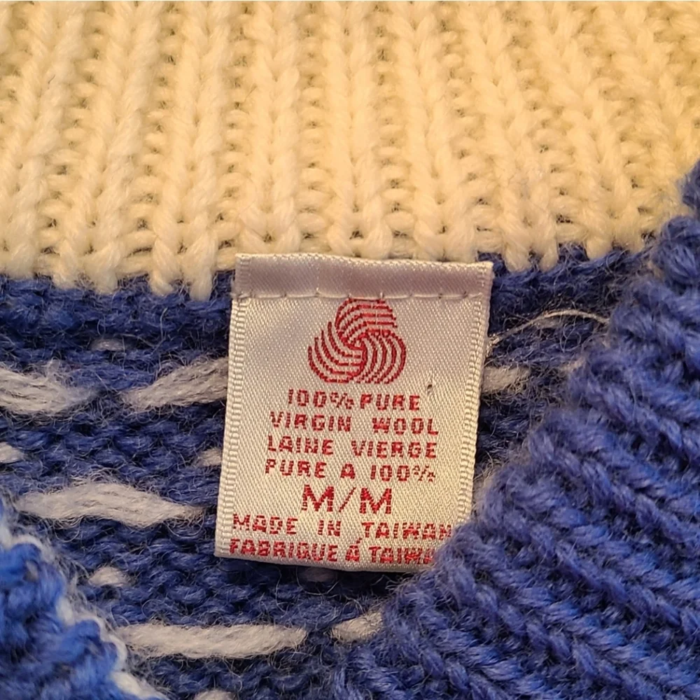 Vintage Fair Isle Wool Ski Scandinavian Sweater M - Picture 5 of 9